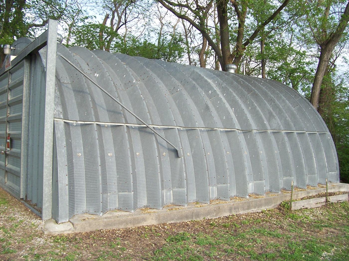 The workshop building from the side