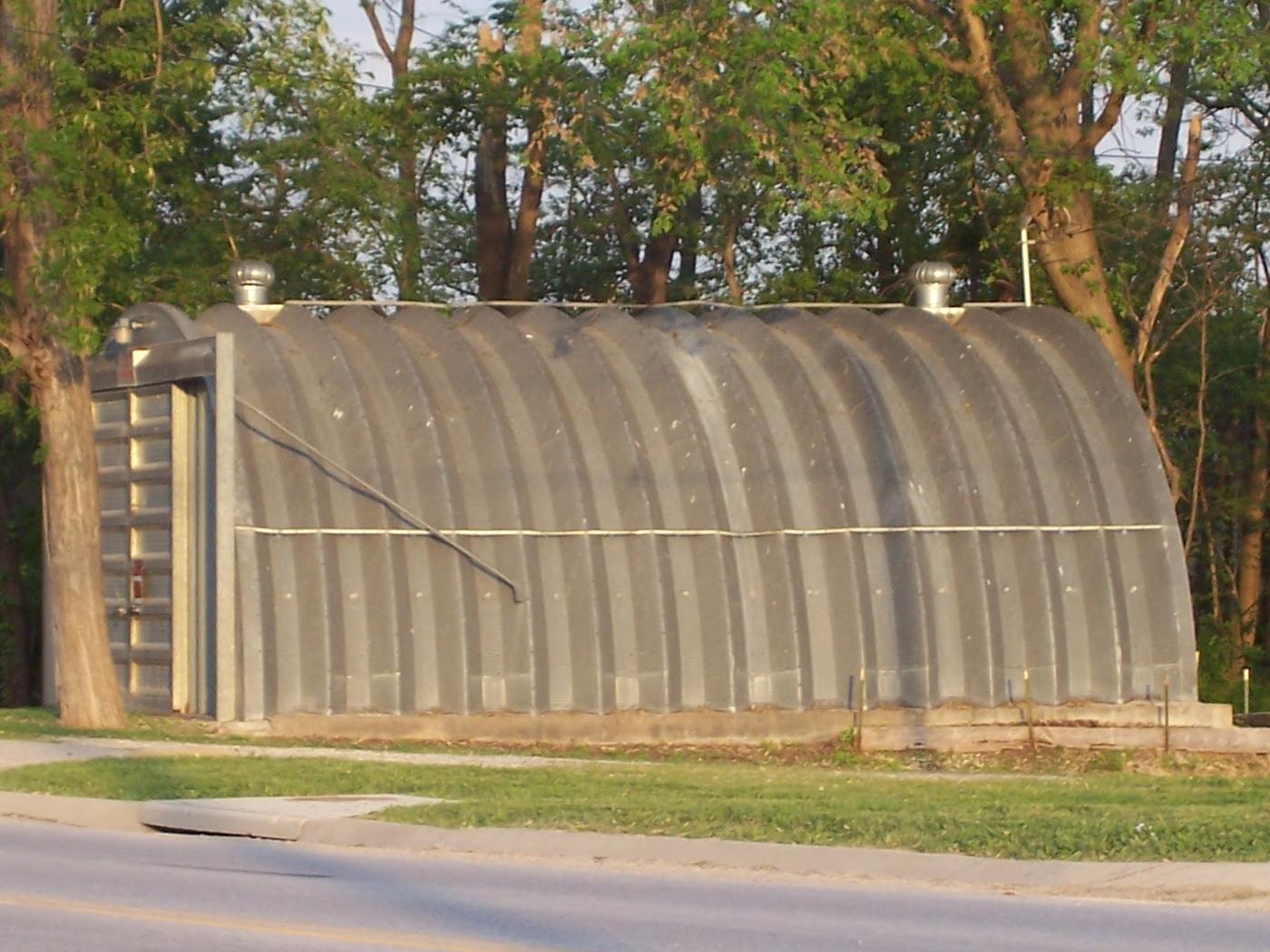 The workshop building seen from the road